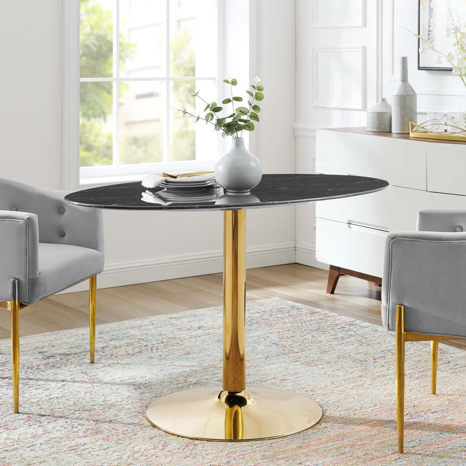 Modway Furniture Modern Verne 48" Artificial Marble Dining Table - EEI-4759