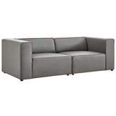 Modway Furniture Modern Mingle Vegan Leather 2-Piece Sectional Sofa Loveseat - EEI-4788