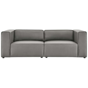 Modway Furniture Modern Mingle Vegan Leather 2-Piece Sectional Sofa Loveseat - EEI-4788