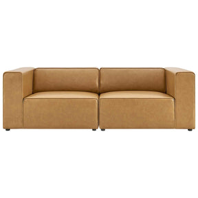 Modway Furniture Modern Mingle Vegan Leather 2-Piece Sectional Sofa Loveseat - EEI-4788