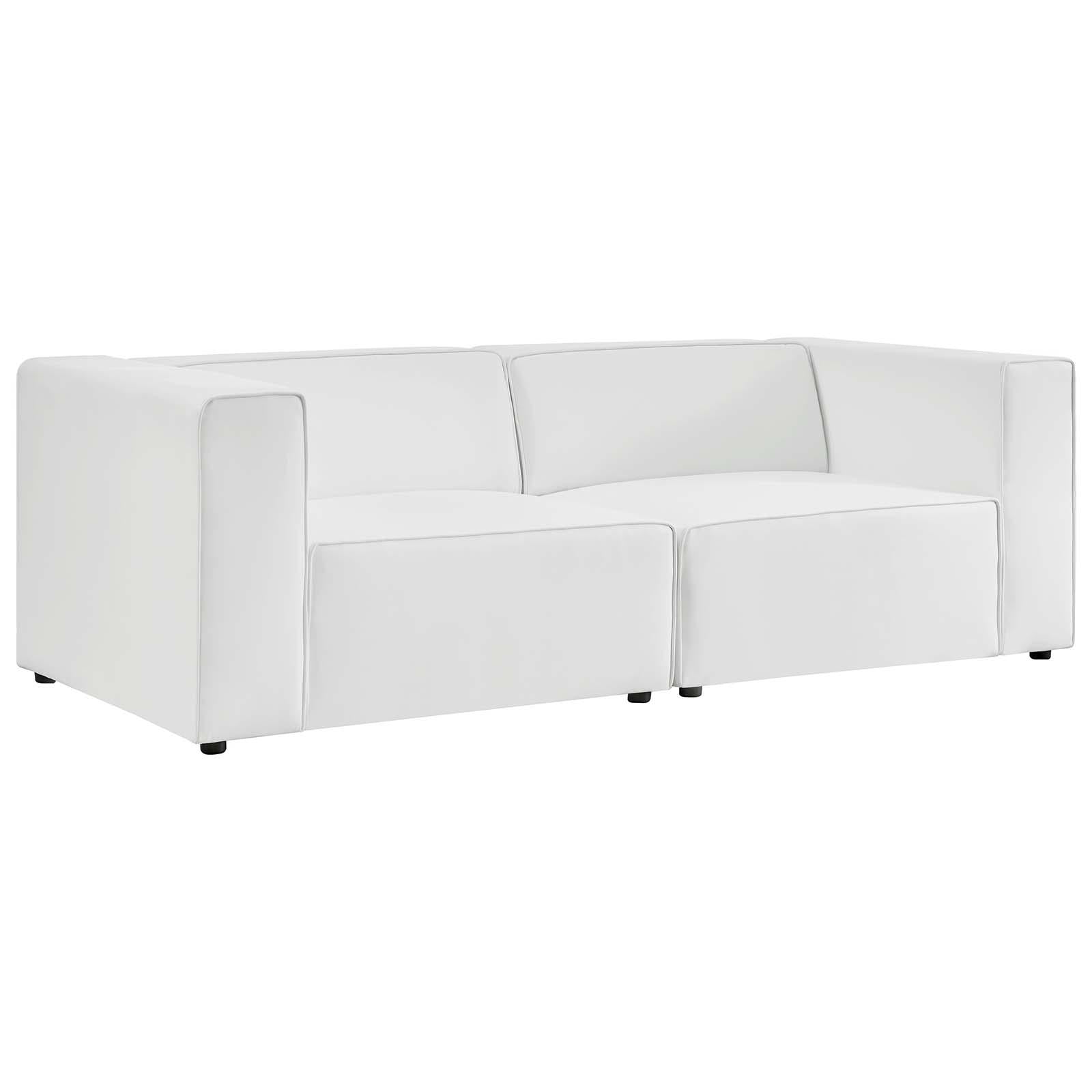 Modway Furniture Modern Mingle Vegan Leather 2-Piece Sectional Sofa Loveseat - EEI-4788