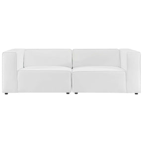 Modway Furniture Modern Mingle Vegan Leather 2-Piece Sectional Sofa Loveseat - EEI-4788