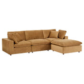 Modway Furniture Modern Commix Down Filled Overstuffed Performance Velvet 4-Piece Sectional Sofa - EEI-4818