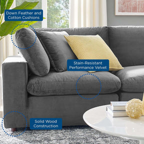 Modway Furniture Modern Commix Down Filled Overstuffed Performance Velvet 4-Piece Sectional Sofa - EEI-4818