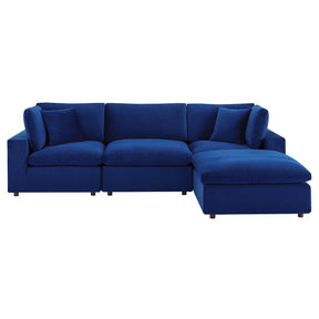 Modway Furniture Modern Commix Down Filled Overstuffed Performance Velvet 4-Piece Sectional Sofa - EEI-4818