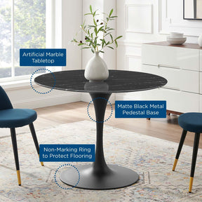 Modway Furniture Modern Lippa 40" Artificial Marble Dining Table - EEI-4876