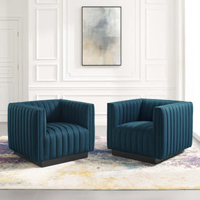 Modway Furniture Modern Conjure Tufted Armchair Upholstered Fabric Set of 2 - EEI-5045