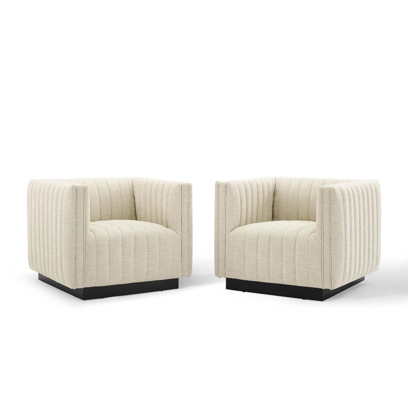 Modway Furniture Modern Conjure Tufted Armchair Upholstered Fabric Set of 2 - EEI-5045