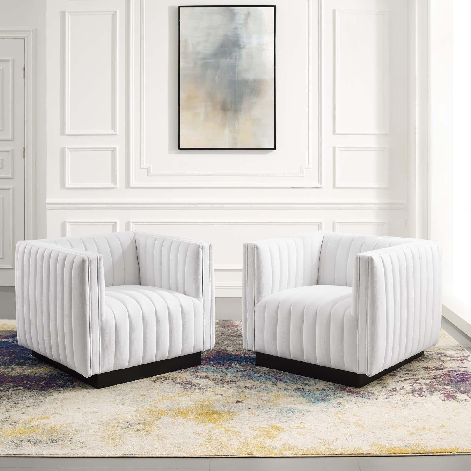 Modway Furniture Modern Conjure Tufted Armchair Upholstered Fabric Set of 2 - EEI-5045