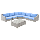 Modway Furniture Modern Conway Outdoor Patio Wicker Rattan 6-Piece Sectional Sofa Furniture Set - EEI-5094