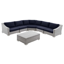 Modway Furniture Modern Conway Outdoor Patio Wicker Rattan 6-Piece Sectional Sofa Furniture Set - EEI-5094