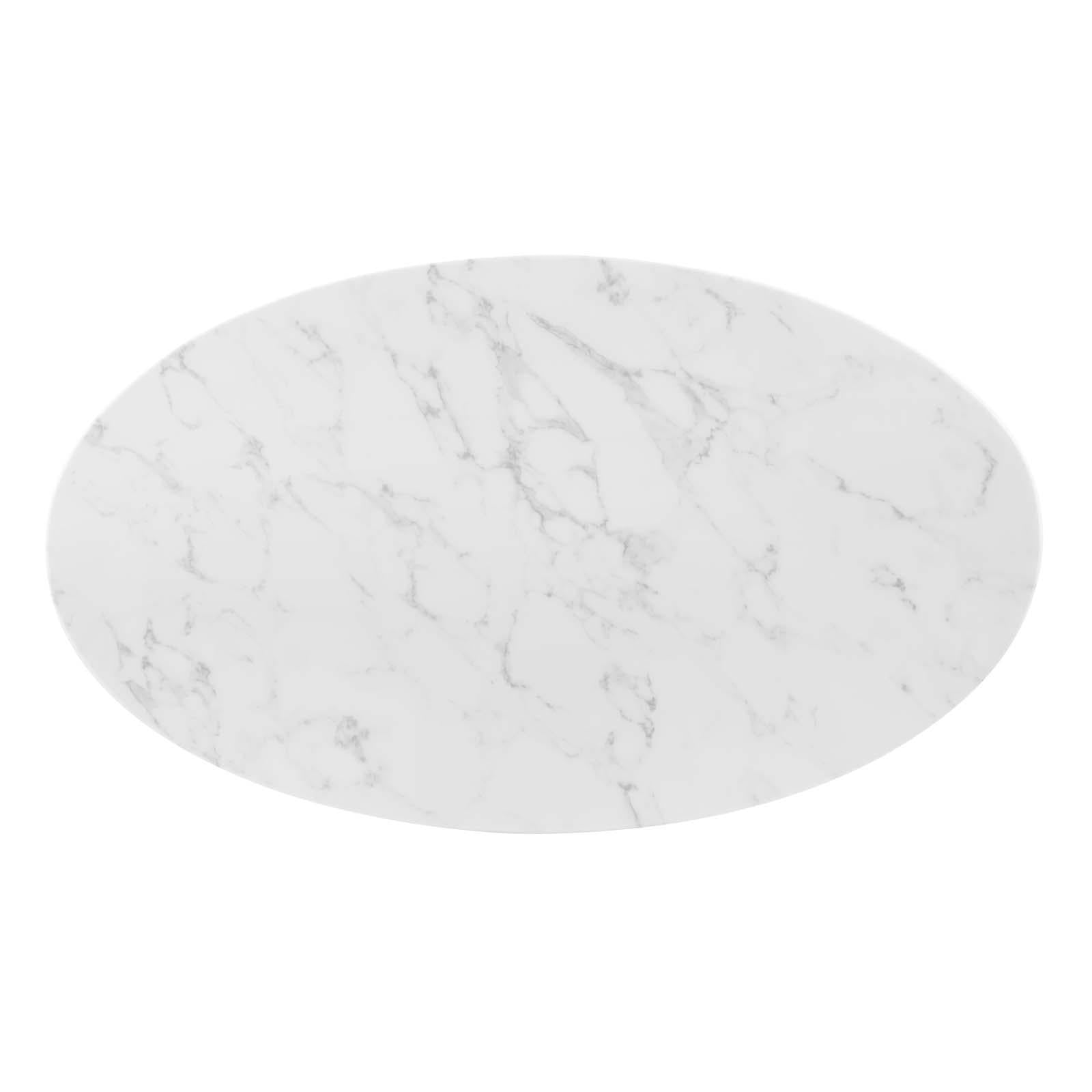 Modway Furniture Modern Zinque 48" Oval Artificial Marble Dining Table - EEI-5143