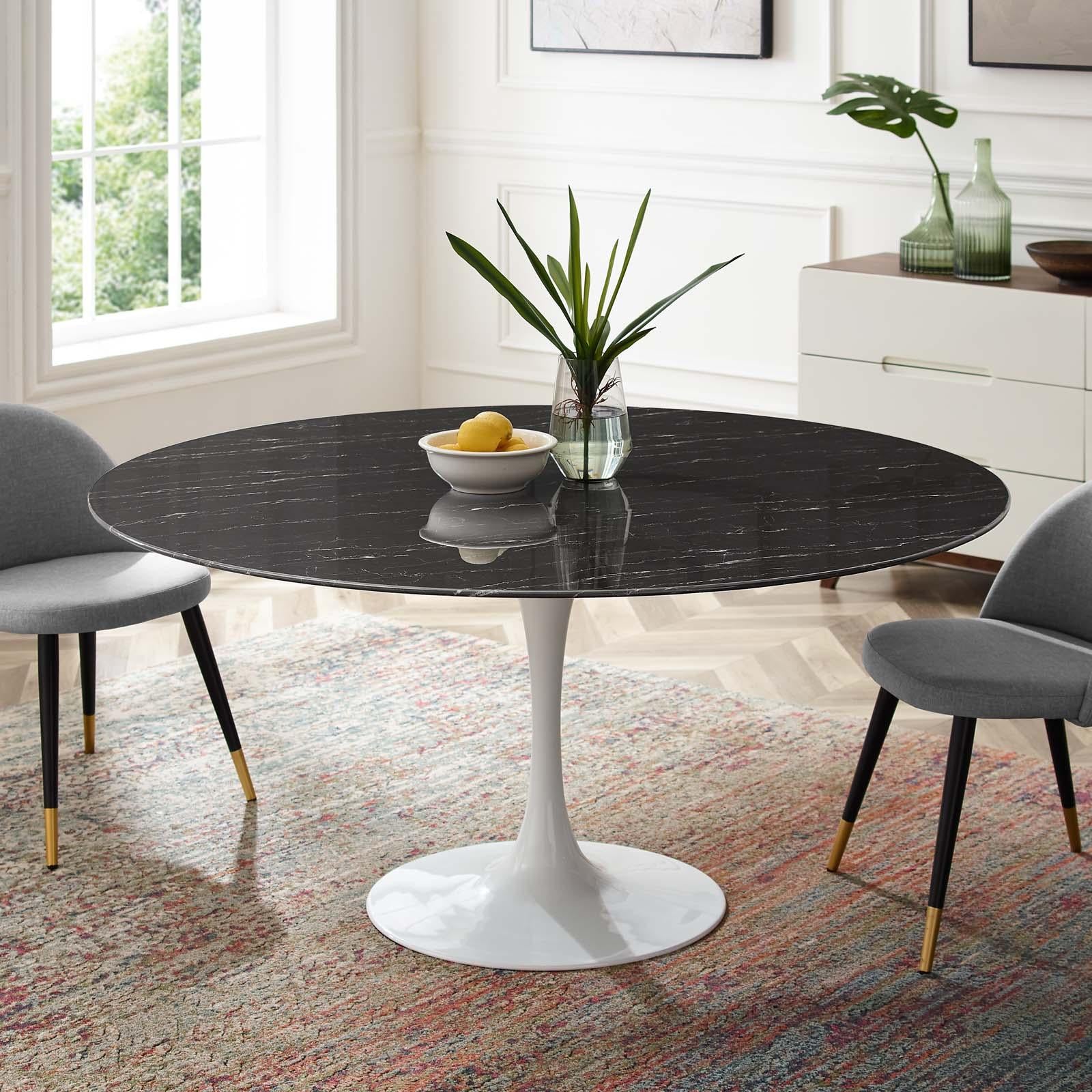 Modway Furniture Modern Lippa 60" Artificial Marble Dining Table - EEI-5184