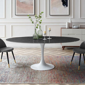 Modway Furniture Modern Lippa 78" Oval Artificial Marble Dining Table - EEI-5198
