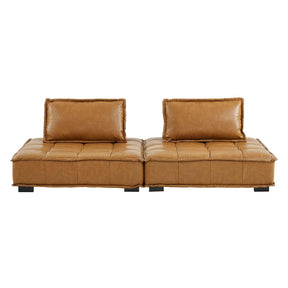 Modway Furniture Modern Saunter Tufted Vegan Leather Vegan Leather 2-Piece Loveseat - EEI-5205