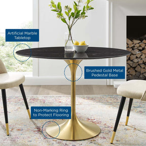 Modway Furniture Modern Lippa 42"  Oval Artificial Marble Dining Table - EEI-5226