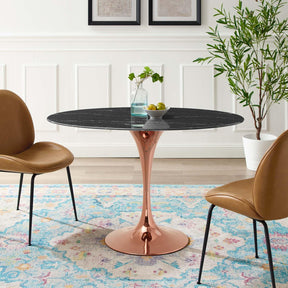 Modway Furniture Modern Lippa 48" Oval Artificial Marble Dining Table - EEI-5260