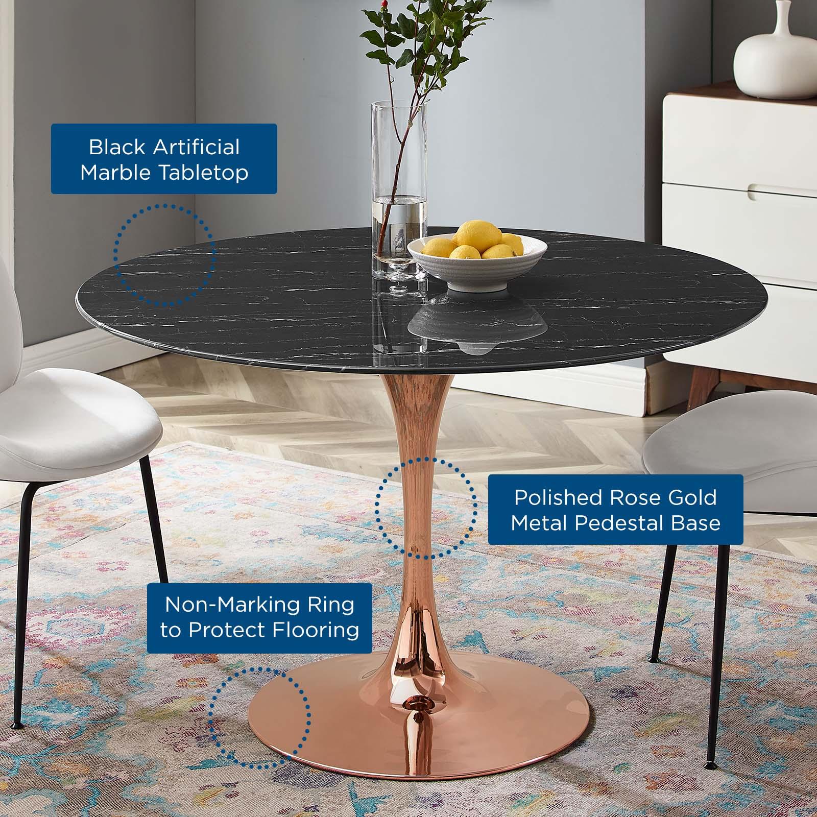 Modway Furniture Modern Lippa 47" Artificial Marble Dining Table - EEI-5272