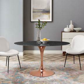 Modway Furniture Modern Lippa 54" Oval Artificial Marble Dining Table - EEI-5275