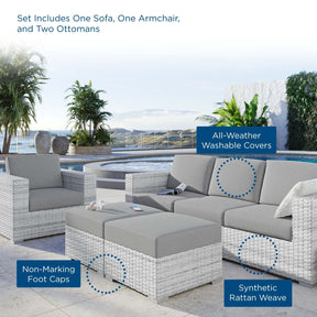 Modway Furniture Modern Convene 4-Piece Outdoor Patio Set - EEI-5451