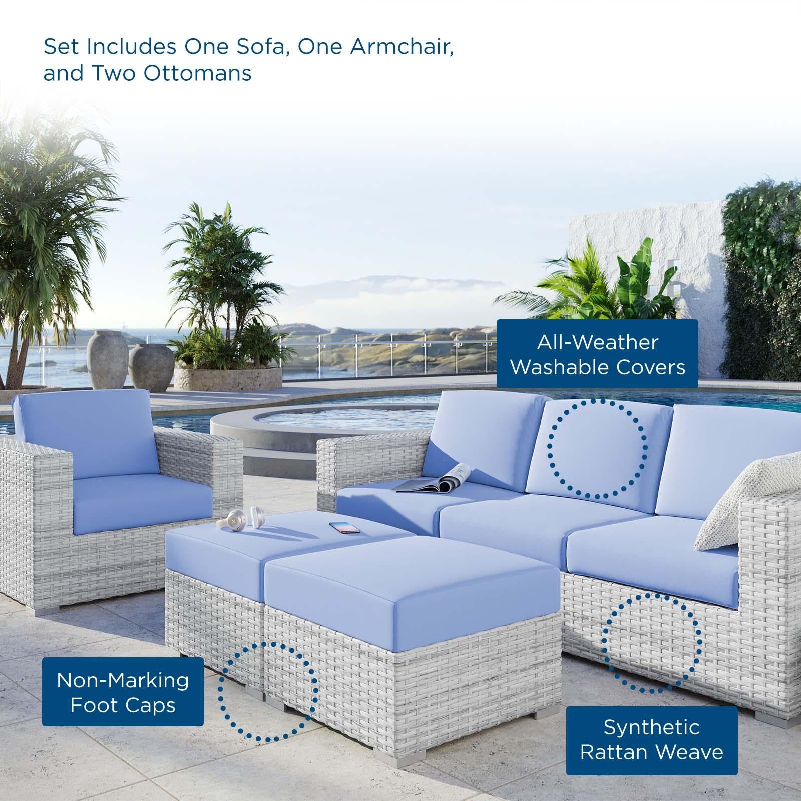 Modway Furniture Modern Convene 4-Piece Outdoor Patio Set - EEI-5451