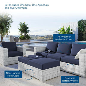 Modway Furniture Modern Convene 4-Piece Outdoor Patio Set - EEI-5451