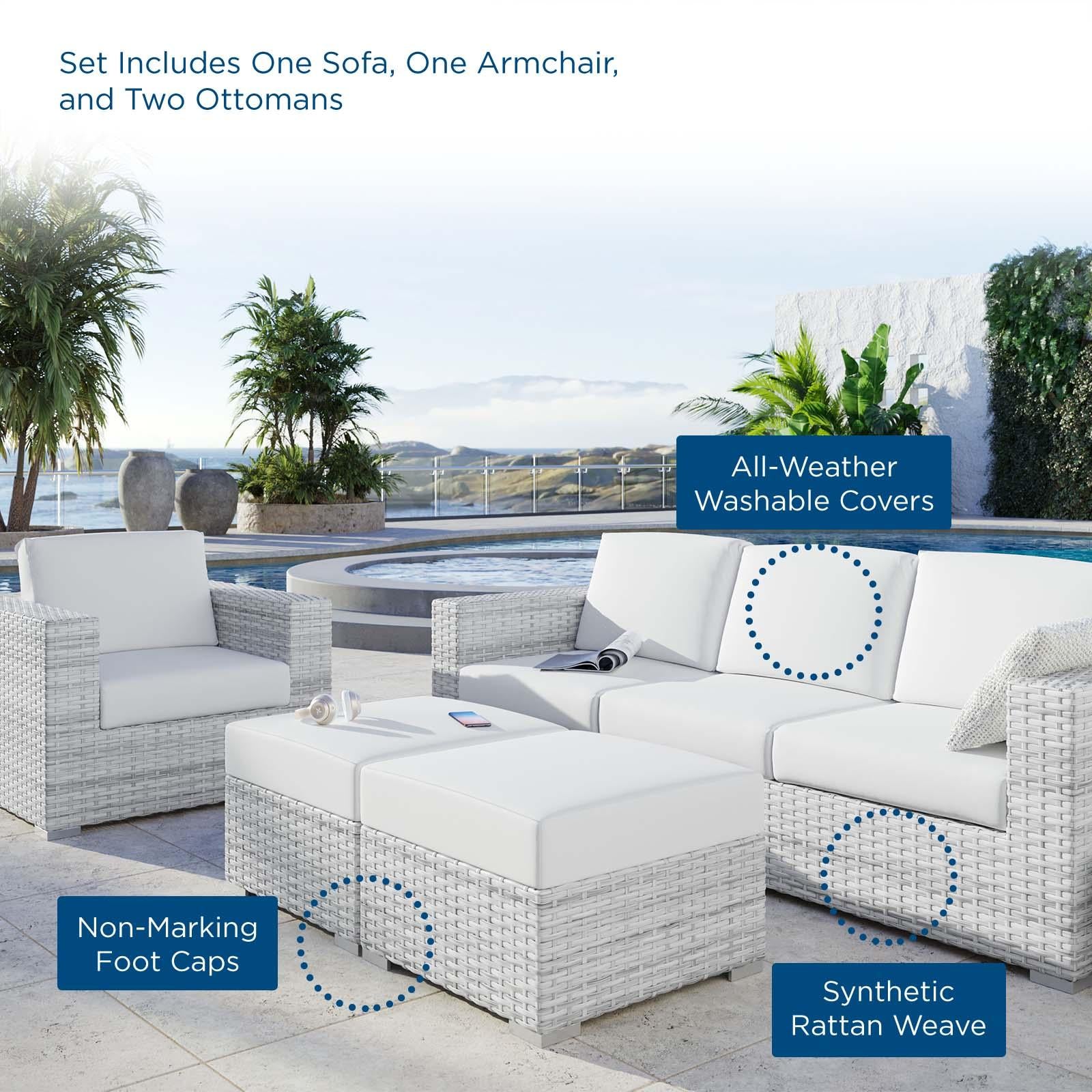 Modway Furniture Modern Convene 4-Piece Outdoor Patio Set - EEI-5451