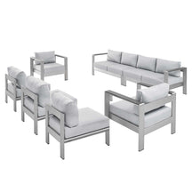 Modway Furniture Modern Shore Sunbrella® Fabric Outdoor Patio Aluminum 7 Piece Sectional Sofa Set - EEI-5481