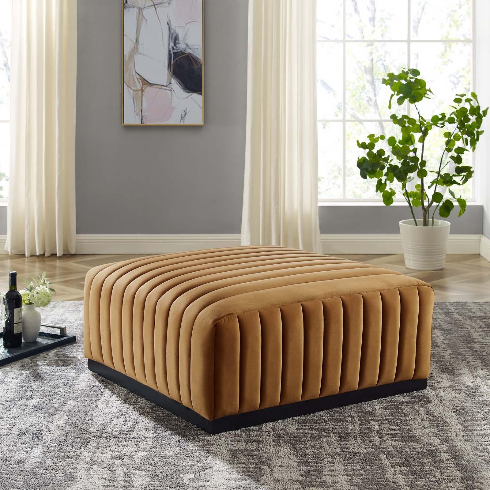 Modway Furniture Modern Conjure Channel Tufted Performance Velvet Ottoman - EEI-5500