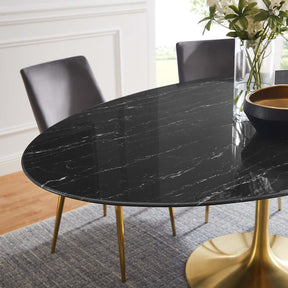 Modway Furniture Modern Lippa 78" Oval Artificial Marble Dining Table - EEI-5528