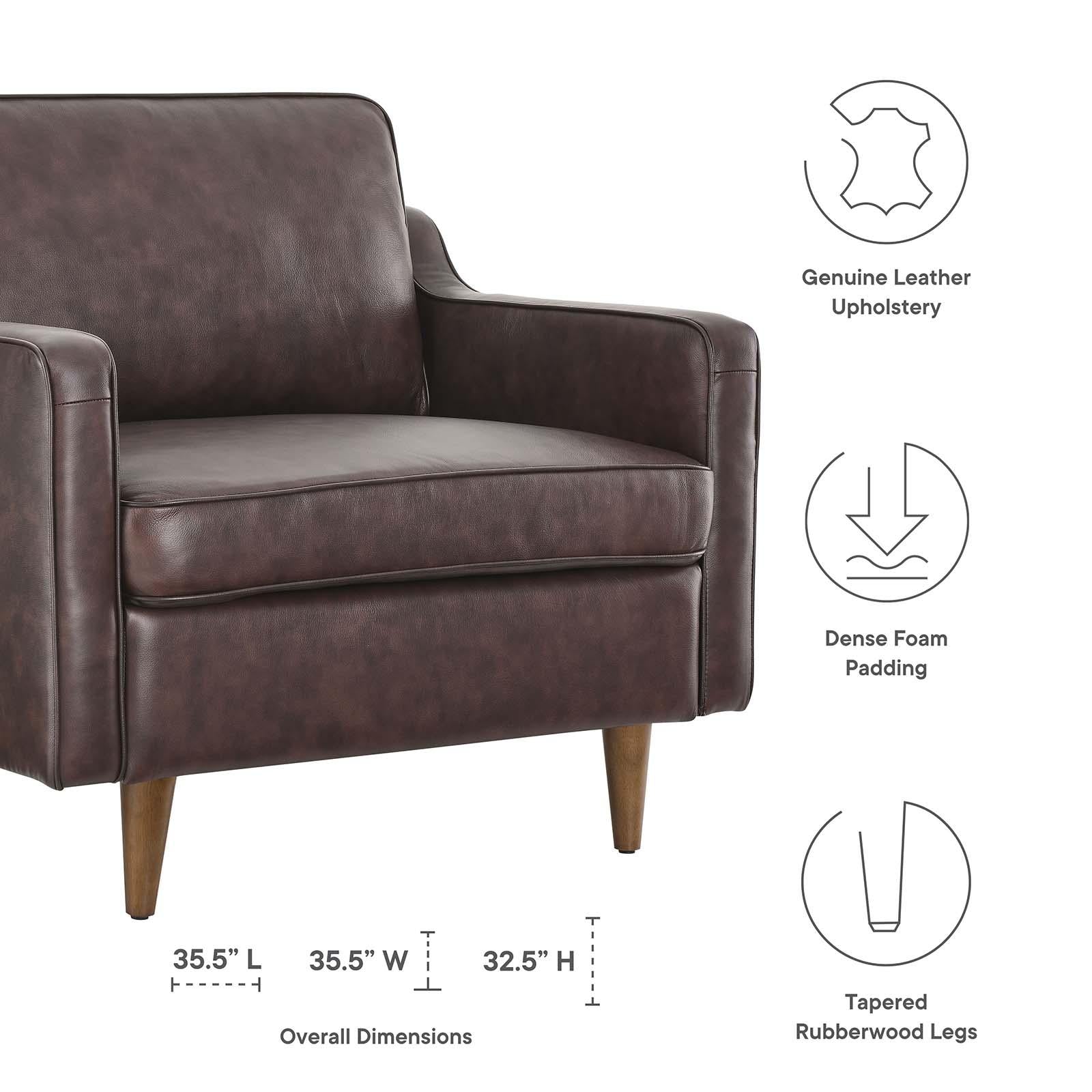 Modway Furniture Modern Impart Genuine Leather Armchair - EEI-5555