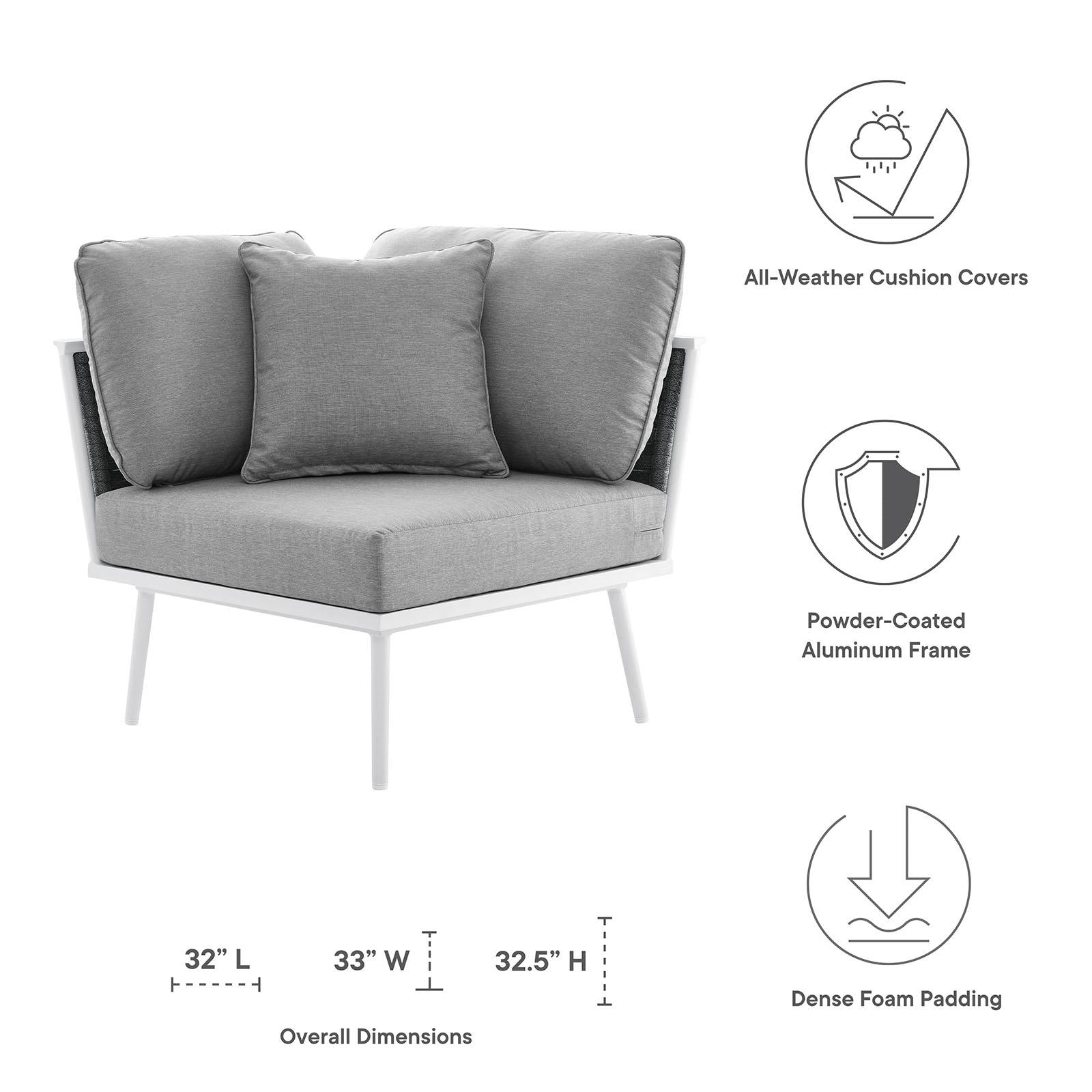 Modway Furniture Modern Stance Outdoor Patio Aluminum Corner Chair - EEI-5567