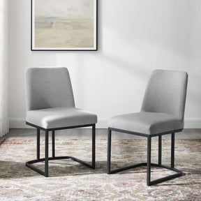 Modway Furniture Modern Amplify Sled Base Upholstered Fabric Dining Chairs - Set of 2 - EEI-5570