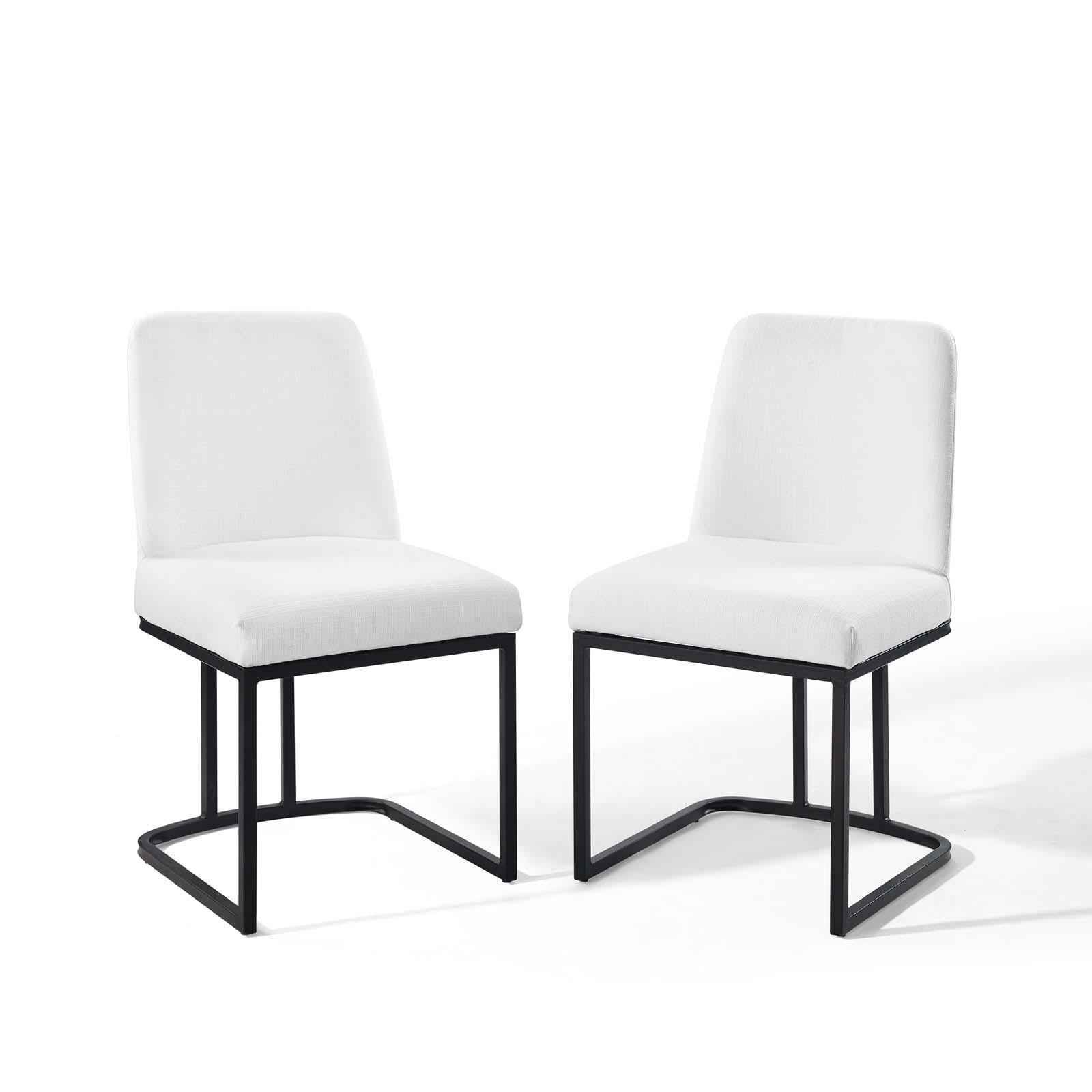 Modway Furniture Modern Amplify Sled Base Upholstered Fabric Dining Chairs - Set of 2 - EEI-5570