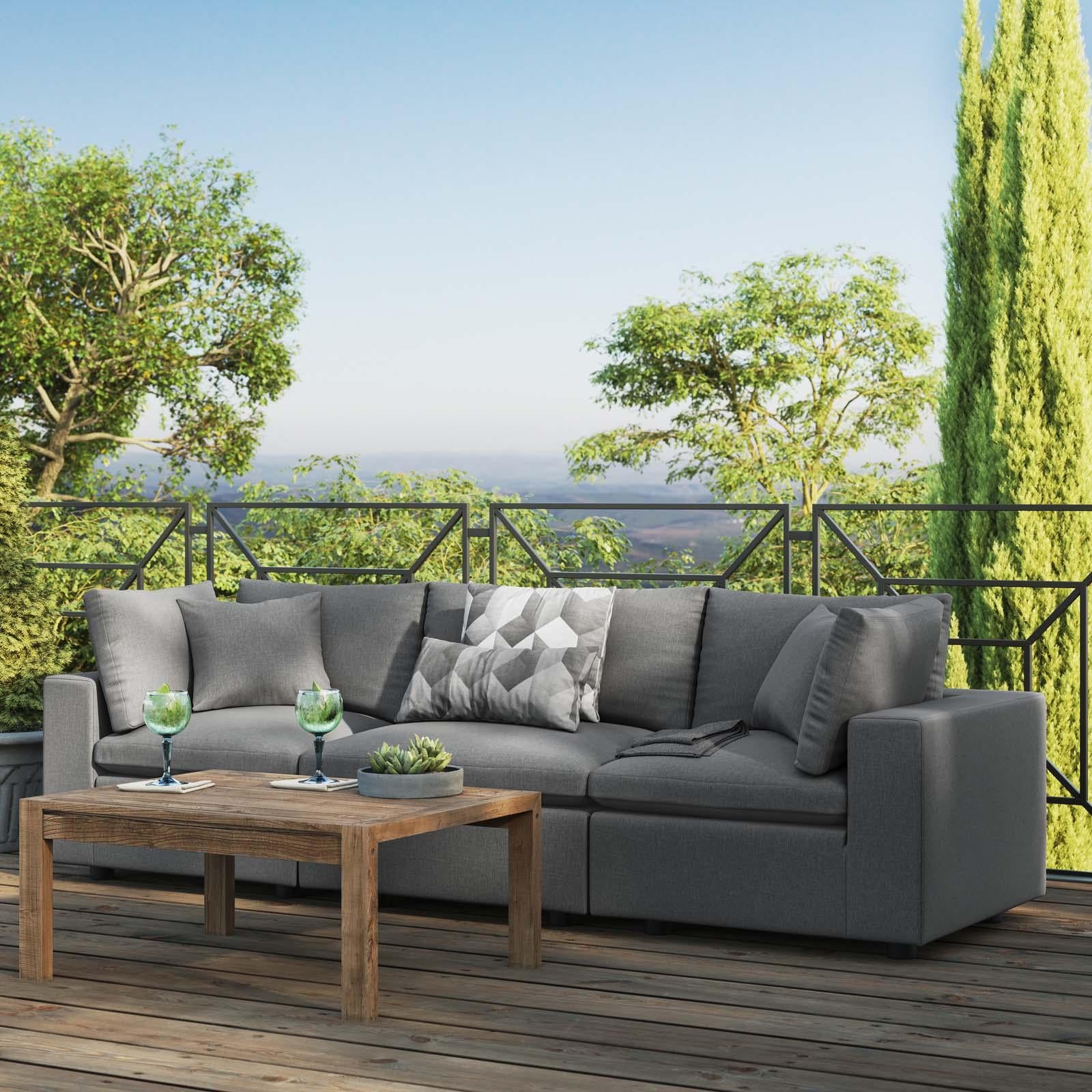 Modway Furniture Modern Commix Overstuffed Outdoor Patio Sofa - EEI-5578