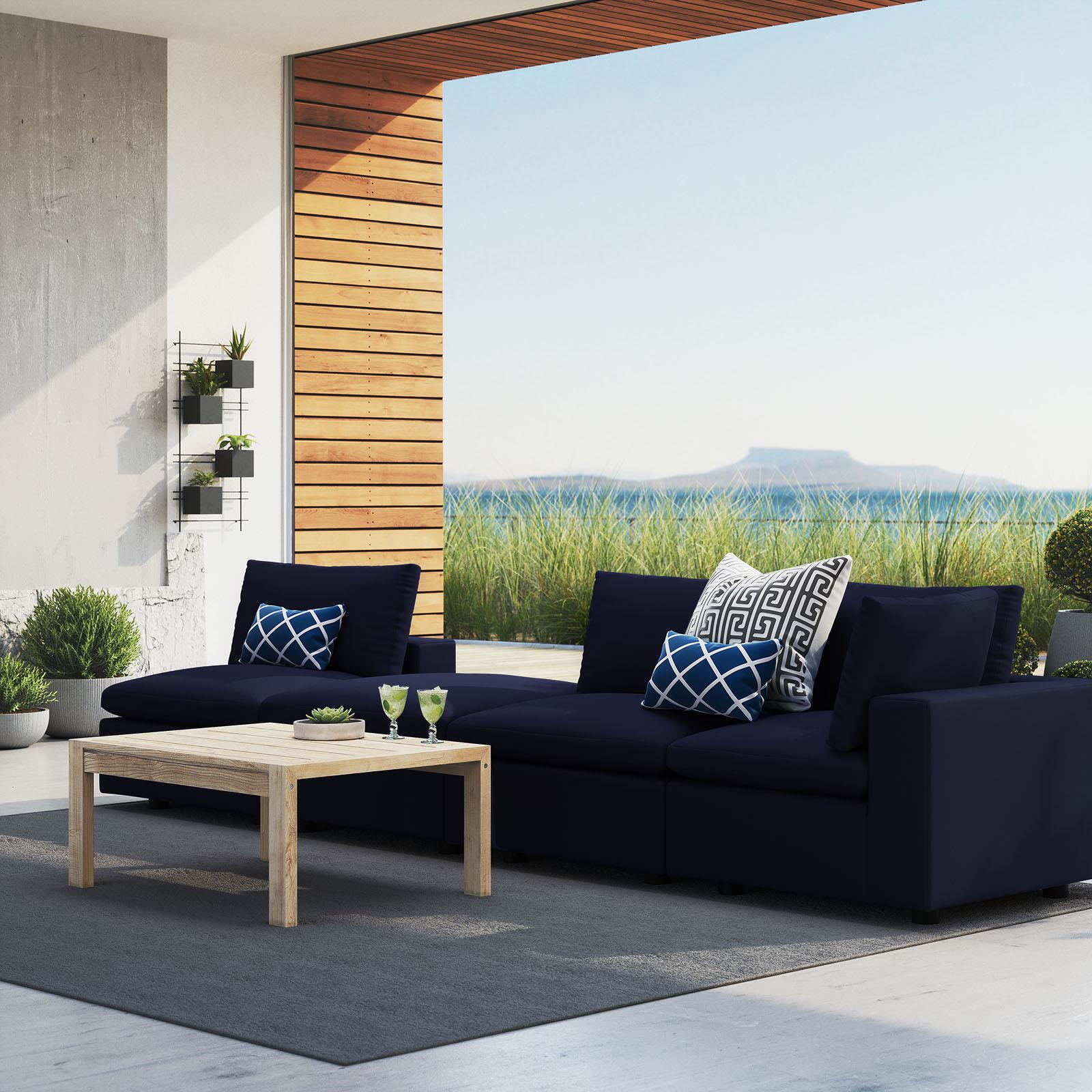 Modway Furniture Modern Commix 4-Piece Sunbrella® Outdoor Patio Sectional Sofa - EEI-5582