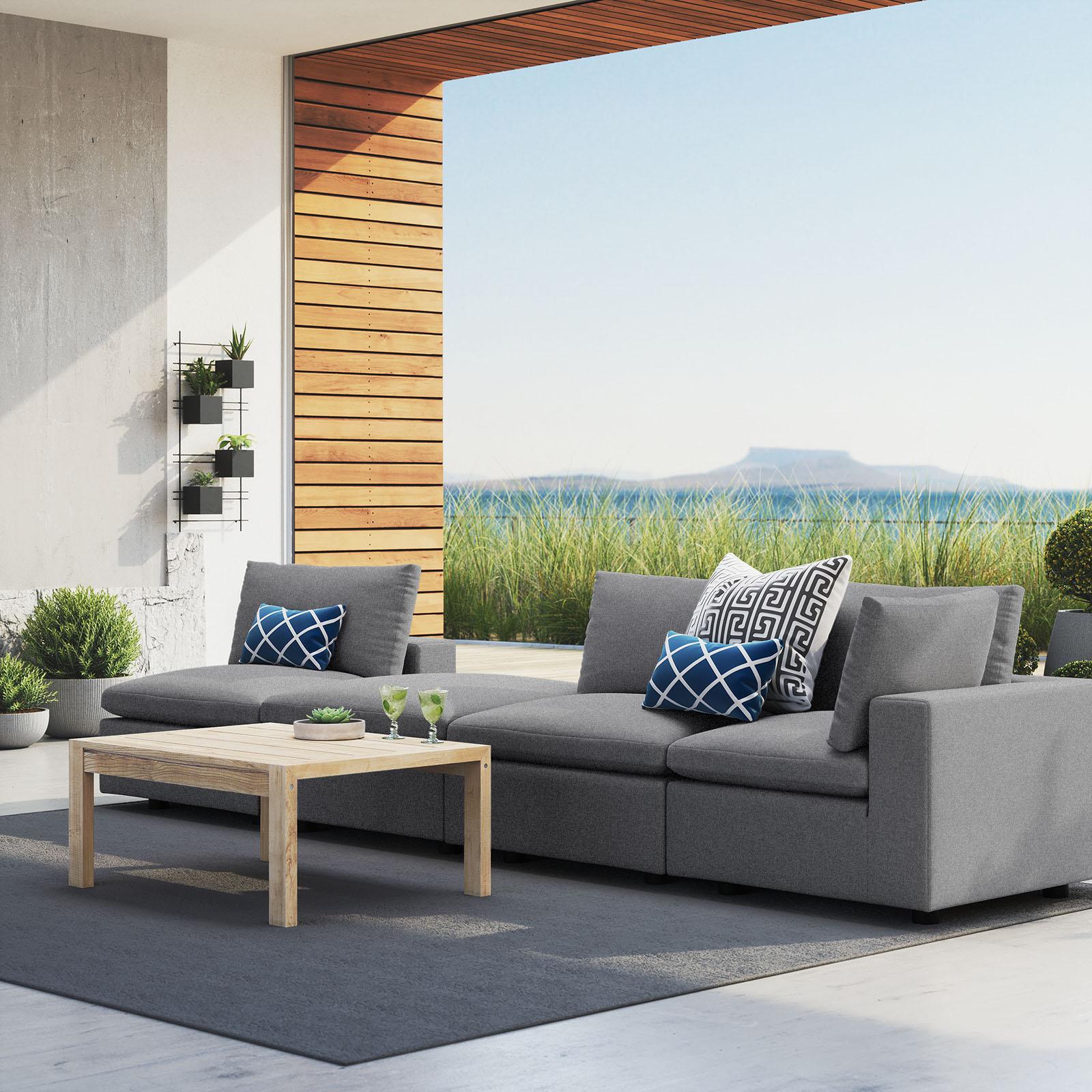 Modway Furniture Modern Commix 4-Piece Sunbrella® Outdoor Patio Sectional Sofa - EEI-5582