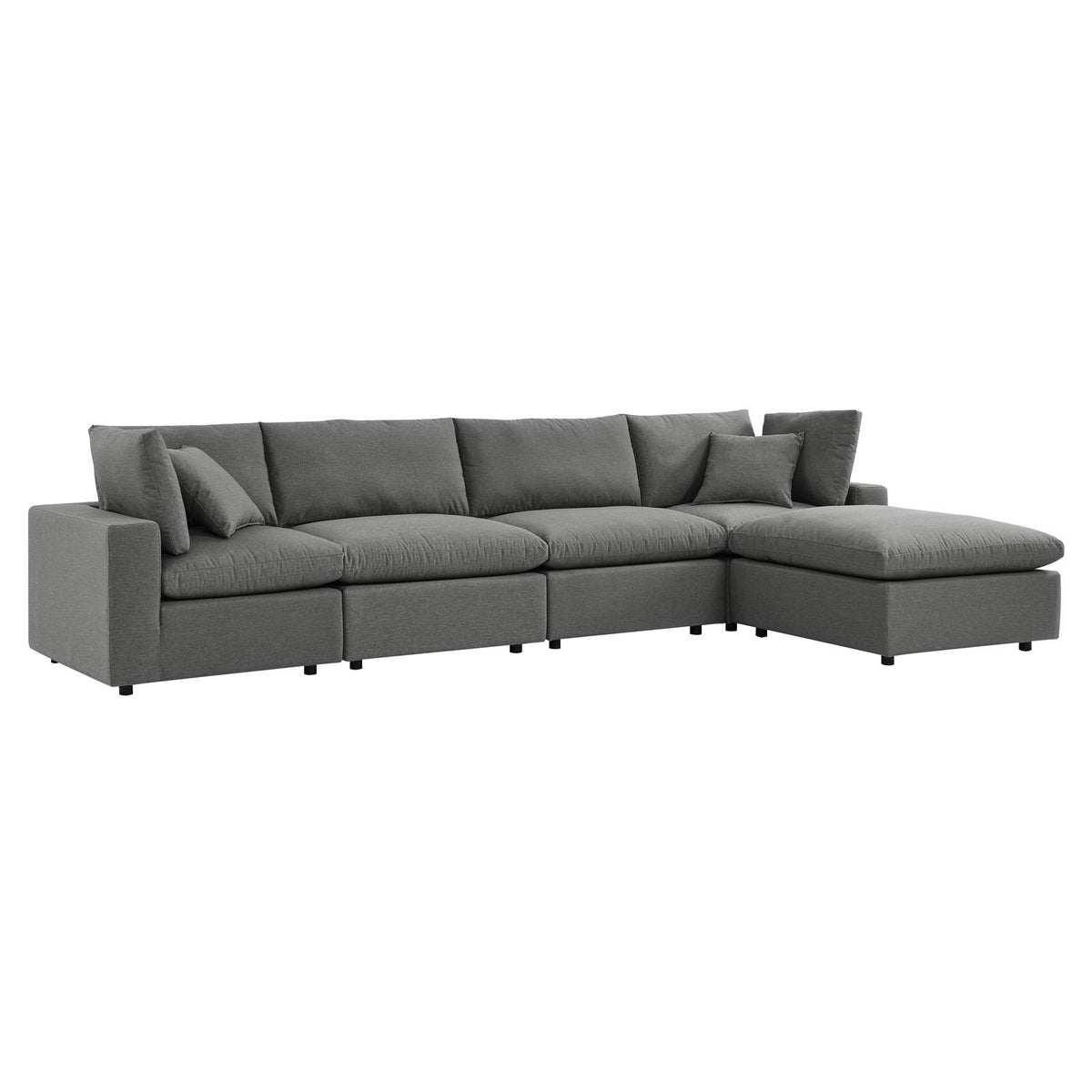 Modway Furniture Modern Commix 5-Piece Outdoor Patio Sectional Sofa - EEI-5583