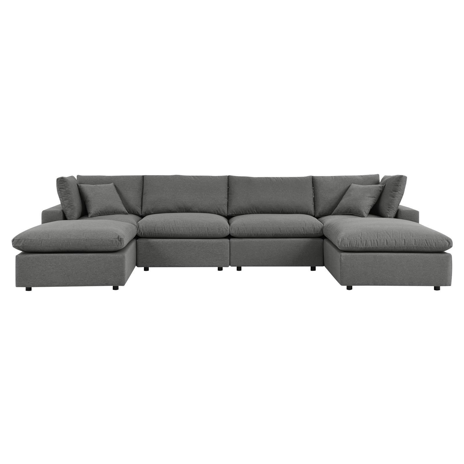 Modway Furniture Modern Commix 6-Piece Outdoor Patio Sectional Sofa - EEI-5585