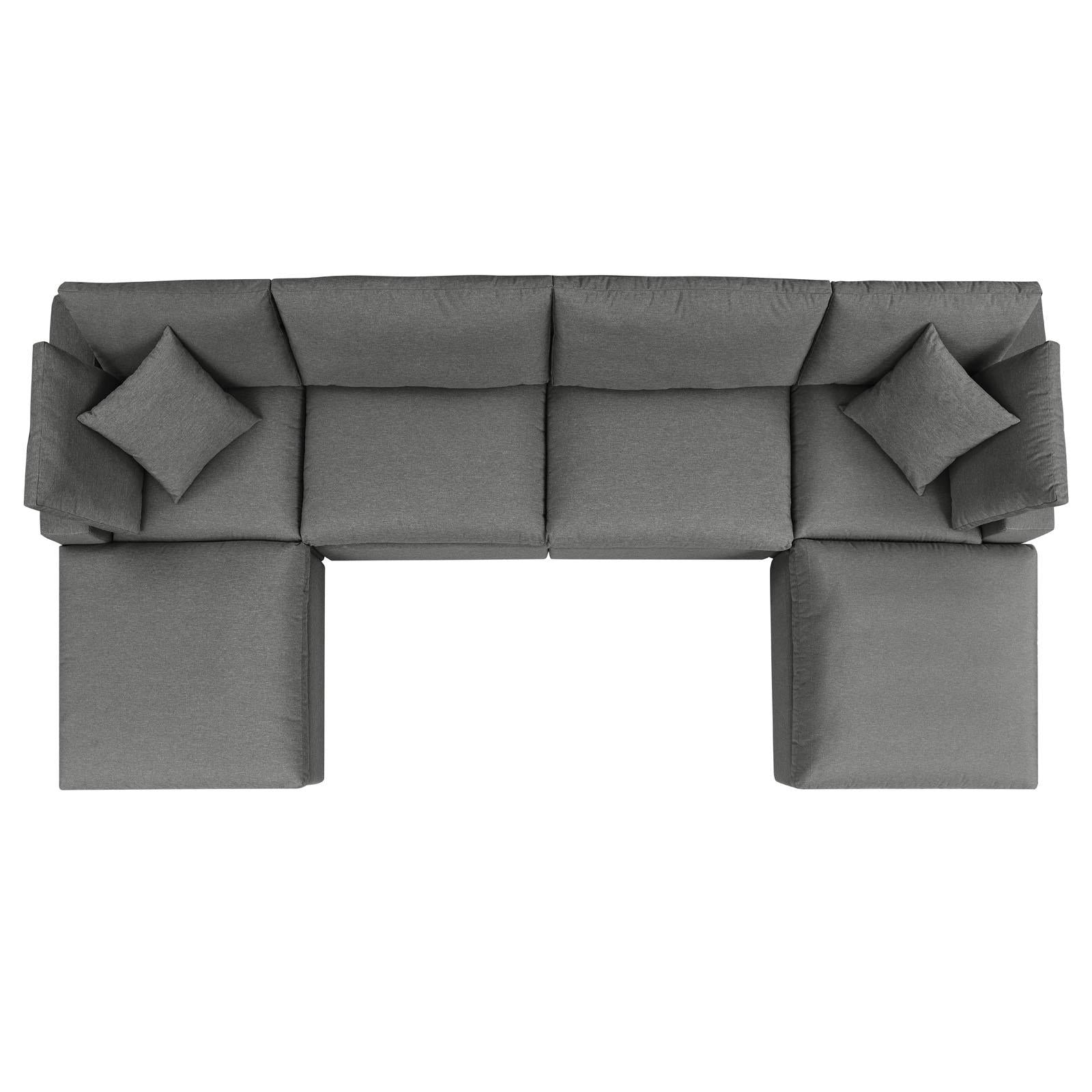 Modway Furniture Modern Commix 6-Piece Outdoor Patio Sectional Sofa - EEI-5585