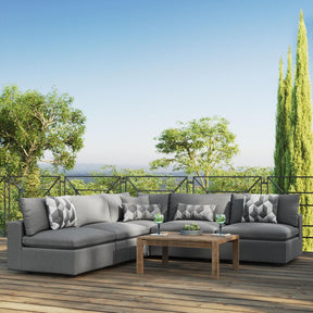 Modway Furniture Modern Commix 5-Piece Outdoor Patio Sectional Sofa - EEI-5587