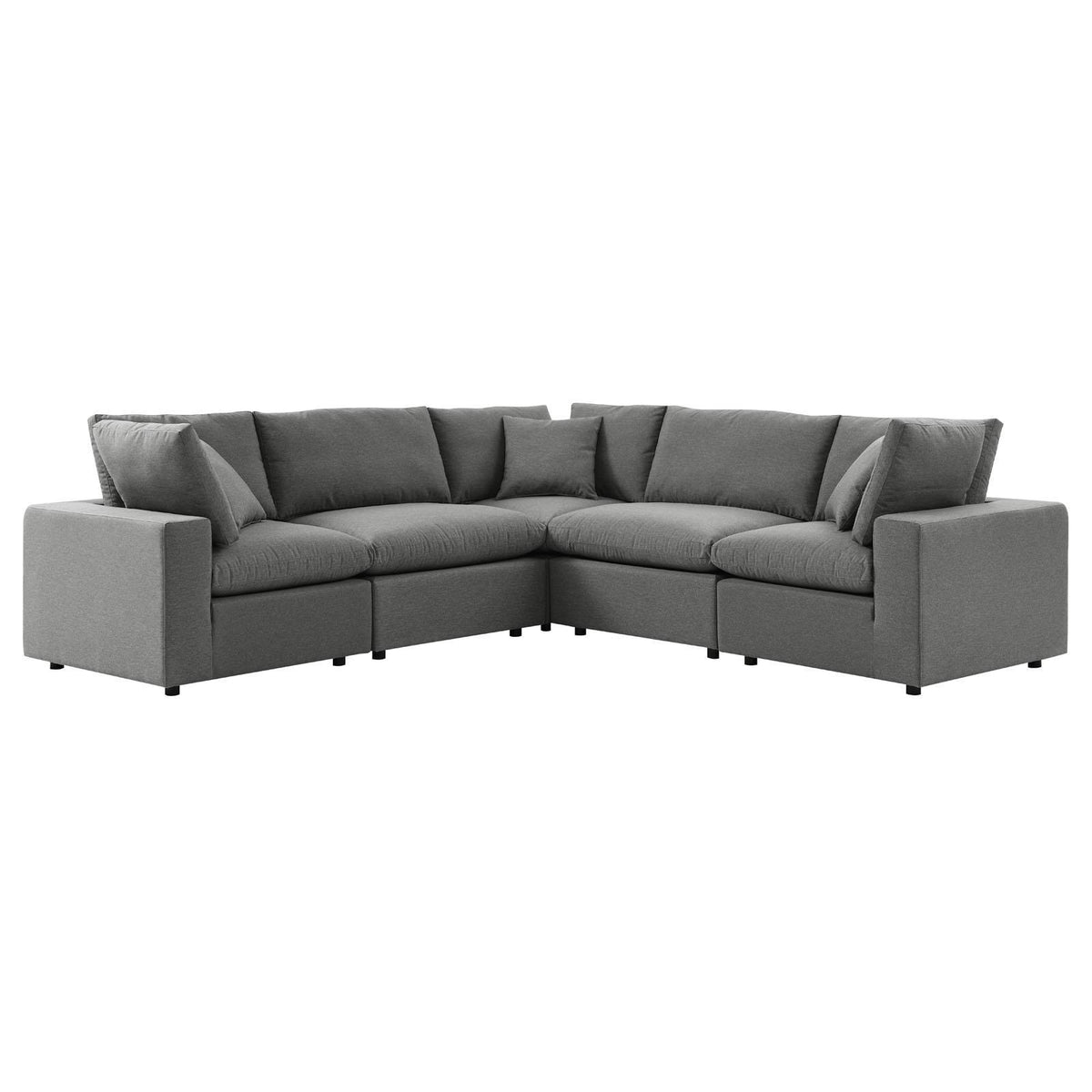 Modway Furniture Modern Commix 5-Piece Outdoor Patio Sectional Sofa - EEI-5589