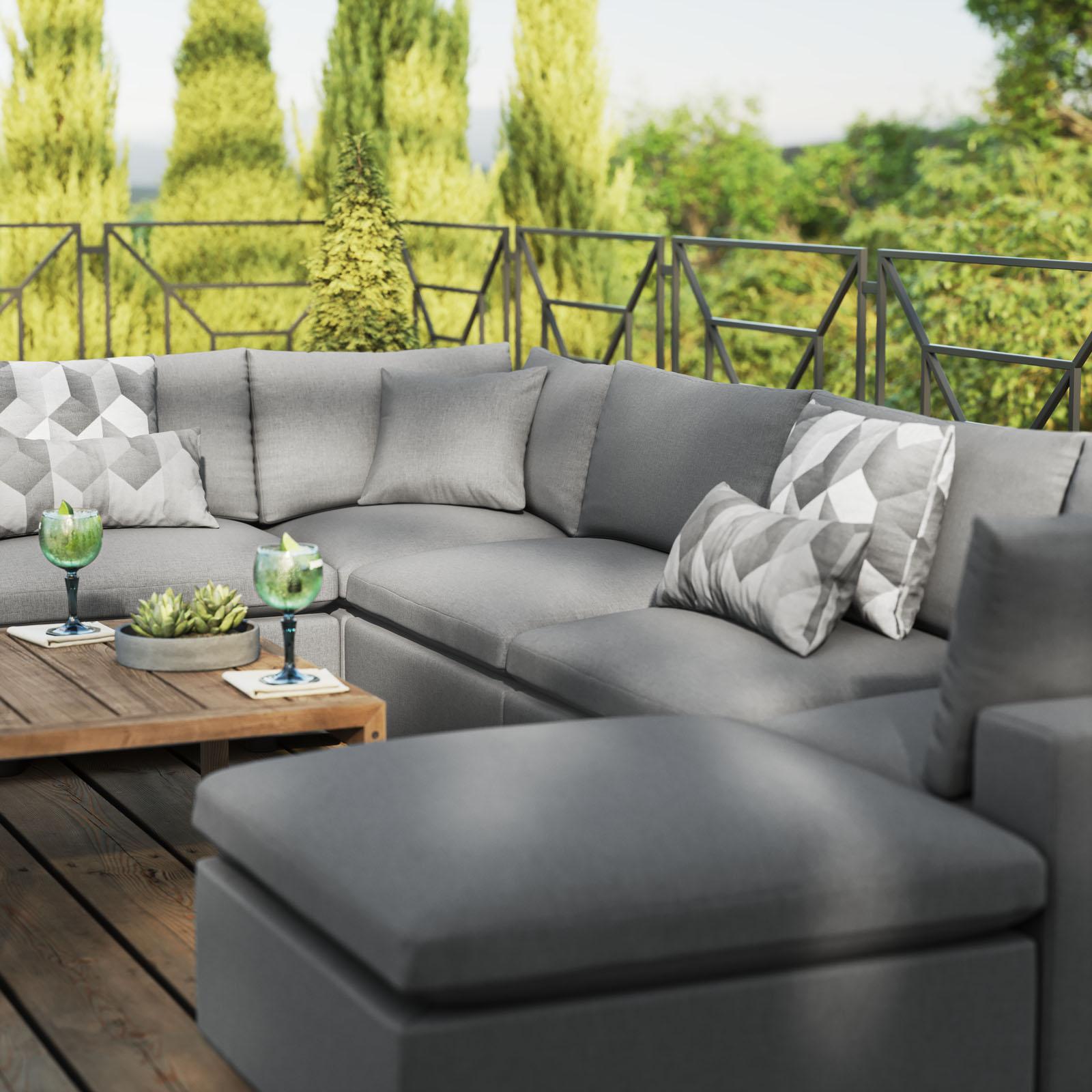 Modway Furniture Modern Commix 7-Piece Outdoor Patio Sectional Sofa - EEI-5591