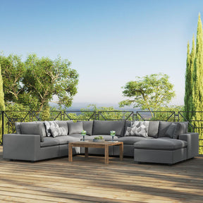 Modway Furniture Modern Commix 7-Piece Outdoor Patio Sectional Sofa - EEI-5591