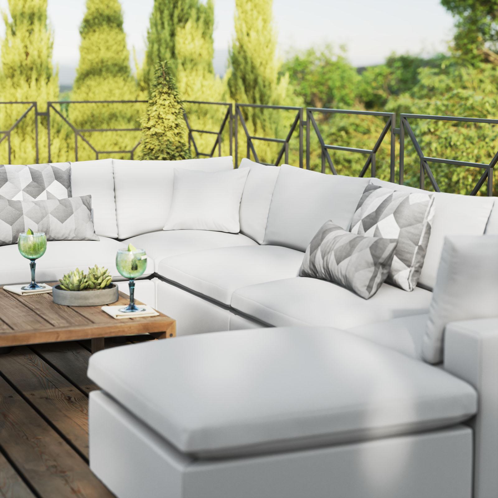 Modway Furniture Modern Commix 7-Piece Outdoor Patio Sectional Sofa - EEI-5591