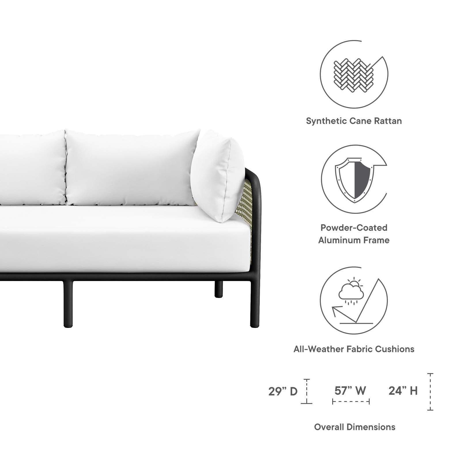 Modway Furniture Modern Hanalei Outdoor Patio 3-Piece Sectional - EEI-5631