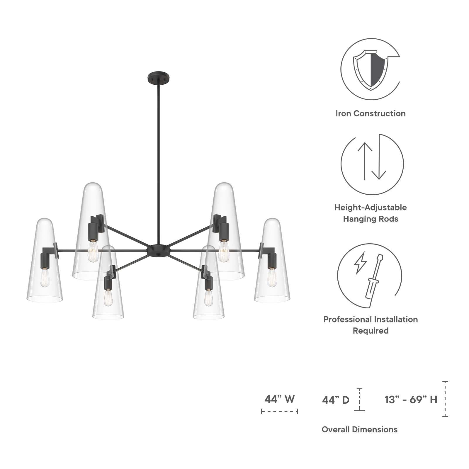 Modway Furniture Modern Beacon 6-Light Chandelier - EEI-5648