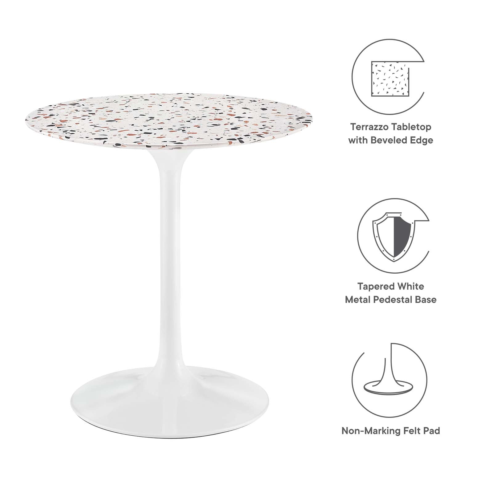 Modway Furniture Modern Lippa 28" Round Terrazzo Dining Table - EEI-5697