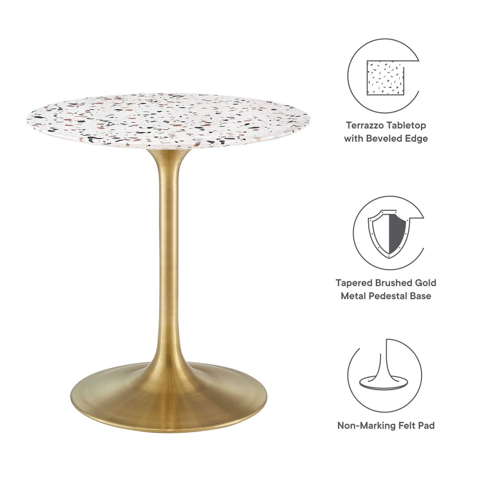 Modway Furniture Modern Lippa 28" Round Terrazzo Dining Table - EEI-5699