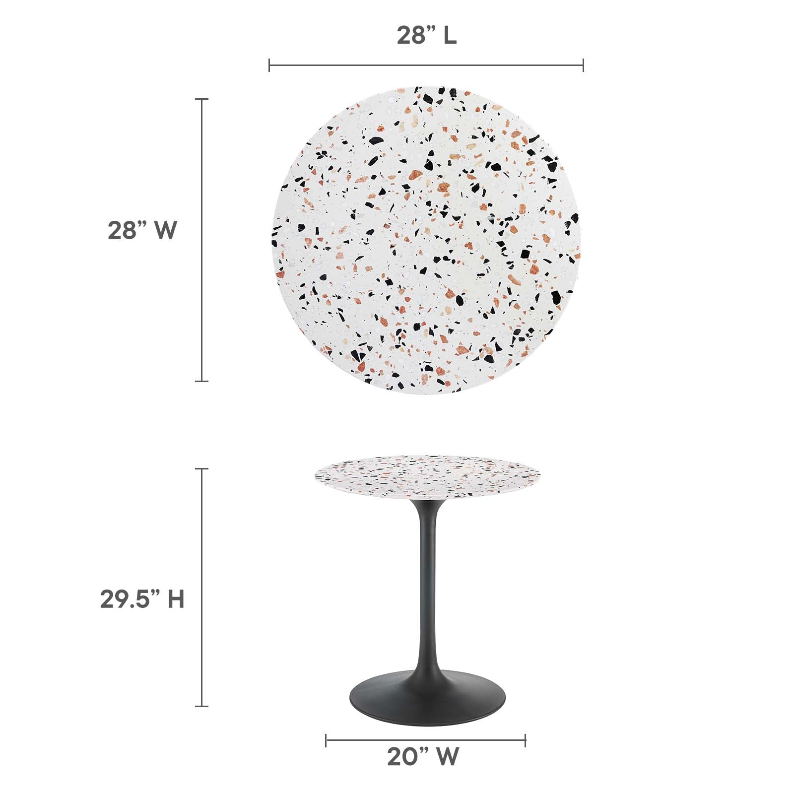 Modway Furniture Modern Lippa 28" Round Terrazzo Dining Table - EEI-5700